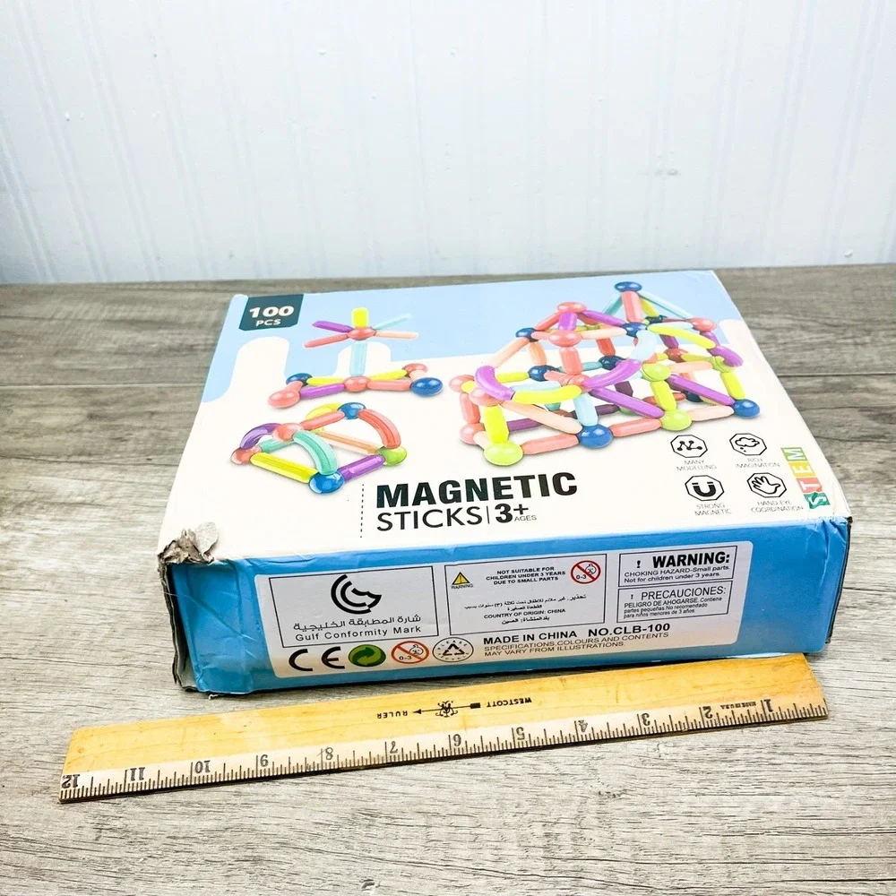 Magnetic Balls and Rods Set,Magnetic Building Blocks Montessori Magnet Toys